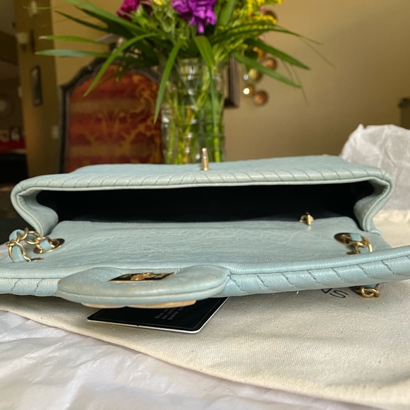 Chanel Chevron Flap Bag Light Blue - Picture 5 of 11